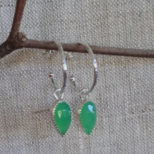 Load and play video in Gallery viewer, Charm Hoops in Chrysoprase #1