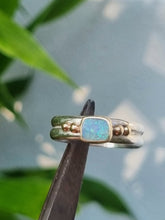 Load image into Gallery viewer, Solid Australian Opal 9k gold Silver Ring