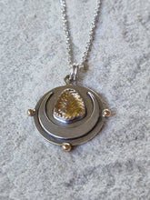 Load image into Gallery viewer, La Lune Medallion with 9k gold and Carved Citrine