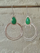 Load image into Gallery viewer, BIG hoopy style earrings in Chrysoprase