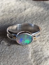 Load image into Gallery viewer, Solid Opal in Silver925 & 18k gold detail