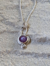 Load image into Gallery viewer, Ruby & Moissanite mini pendant
