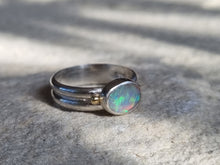 Load image into Gallery viewer, Solid Opal in Silver925 & 18k gold detail