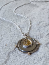 Load image into Gallery viewer, La Lune Medallion with 9k gold and Carved Citrine