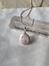 Load image into Gallery viewer, Stella Necklace (small) with teal Sapphire #7