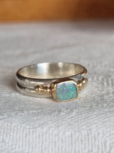 Load image into Gallery viewer, Solid Australian Opal 9k gold Silver Ring