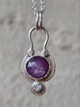 Load image into Gallery viewer, Ruby & Moissanite mini pendant