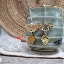 Load image into Gallery viewer, Hand stamped Brassy Earrings