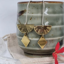 Load image into Gallery viewer, Brassy Handstamped Earrings