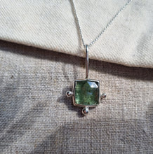 Load image into Gallery viewer, Green Kyanite Square Pendant 1
