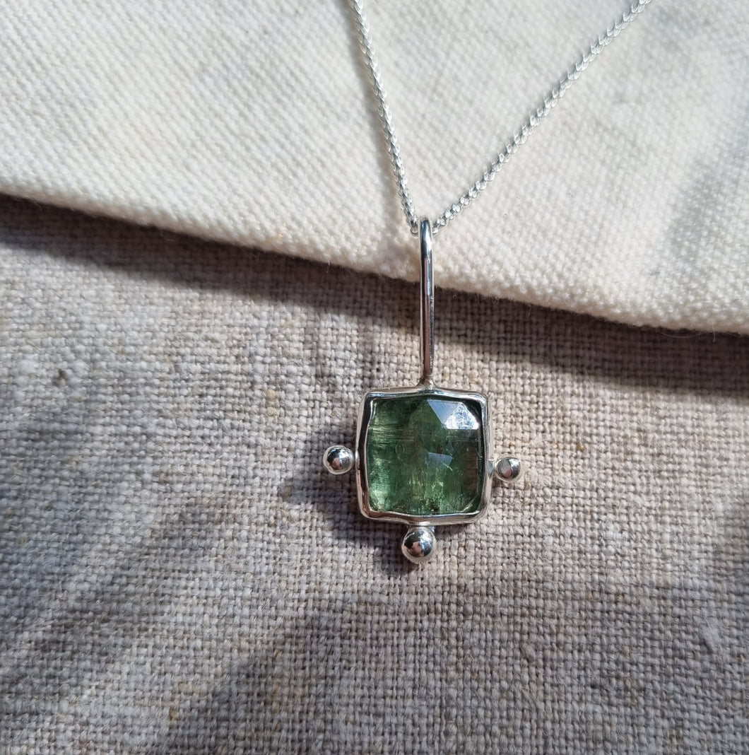 Green Kyanite Square Pendant 1