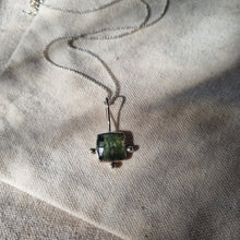 Load image into Gallery viewer, Green Kyanite Square Pendant 2
