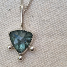 Load image into Gallery viewer, Teal Kyanite Trillion Pendant 1
