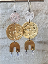 Load image into Gallery viewer, Brassy Handstamped Earrings
