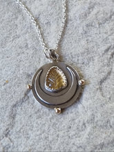 Load image into Gallery viewer, La Lune Medallion with 9k gold and Carved Citrine
