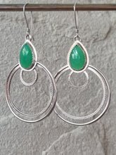 Load image into Gallery viewer, BIG hoopy style earrings in Chrysoprase
