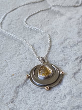 Load image into Gallery viewer, La Lune Medallion with 9k gold and Carved Citrine

