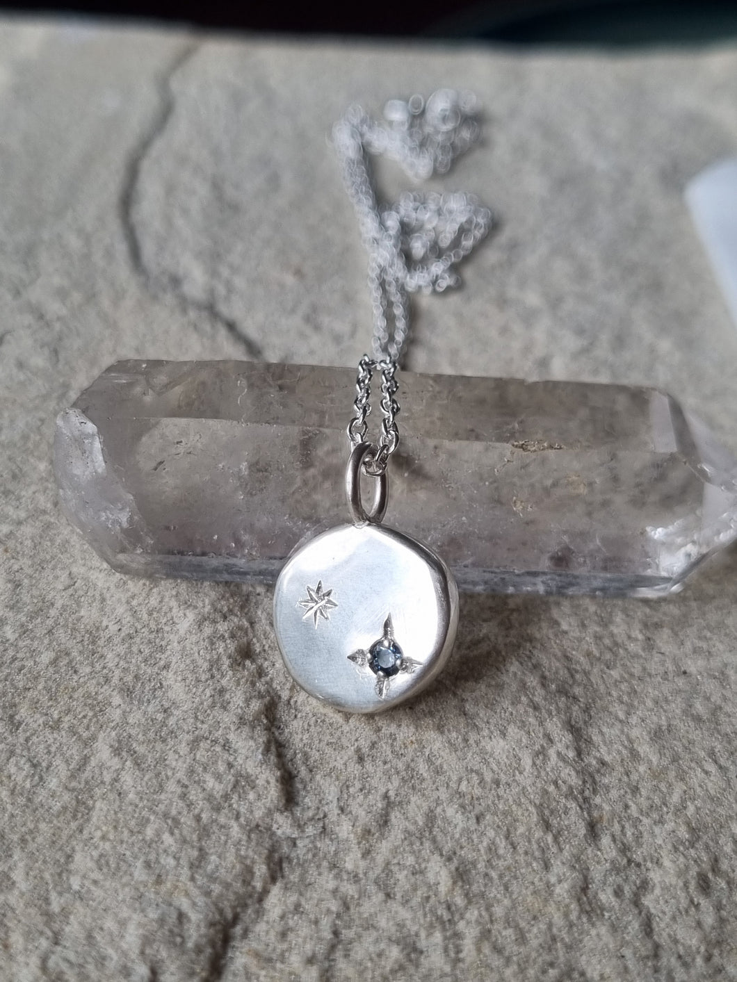 Stella Necklace with Australian teal Sapphire #1