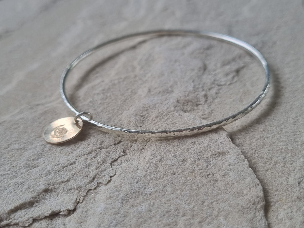 Charm bangle~ flower Moon Goldfilled