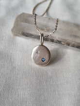 Load image into Gallery viewer, Stella Necklace (small) with teal Sapphire #7
