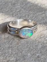 Load image into Gallery viewer, Solid Opal in Silver925 &amp; 18k gold detail
