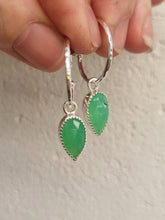 Load image into Gallery viewer, Charm Hoops in Chrysoprase #1
