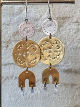 Load image into Gallery viewer, Brassy Handstamped Earrings
