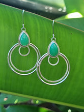 Load image into Gallery viewer, BIG hoopy style earrings in Chrysoprase
