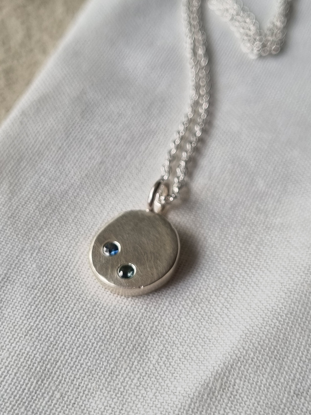 Stella Necklace with teal Sapphire #6