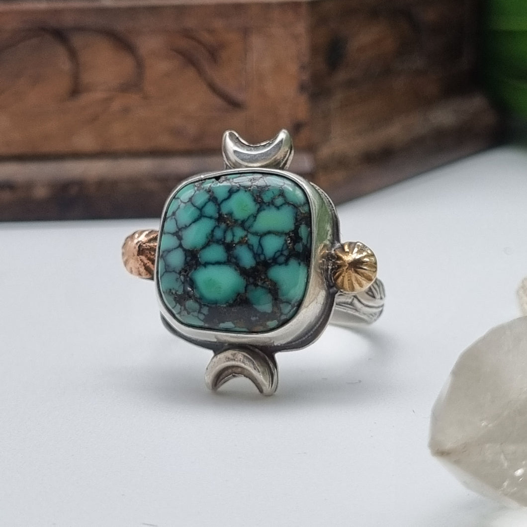 Turquoise Sun Moon Ring