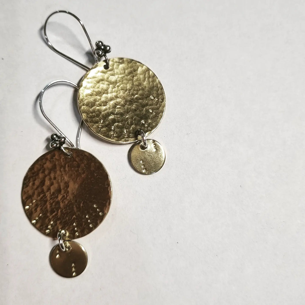 Brassy Disc Earrings